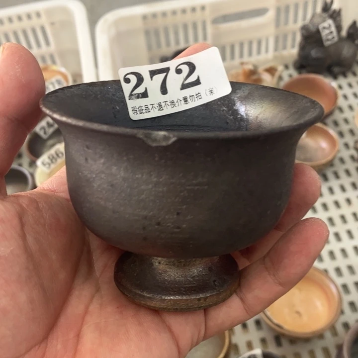 柴烧茶具茶杯大放漏