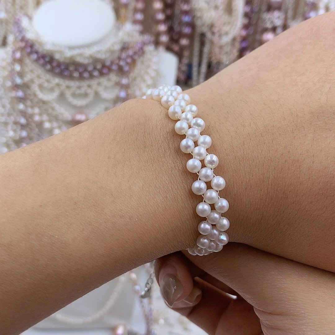 项链银S925镀金镶嵌淡水珍珠