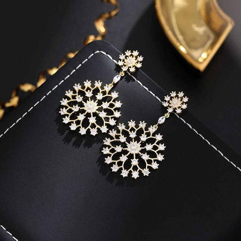 铜合金耳饰 《货号6979》 个性满天星雪花耳环