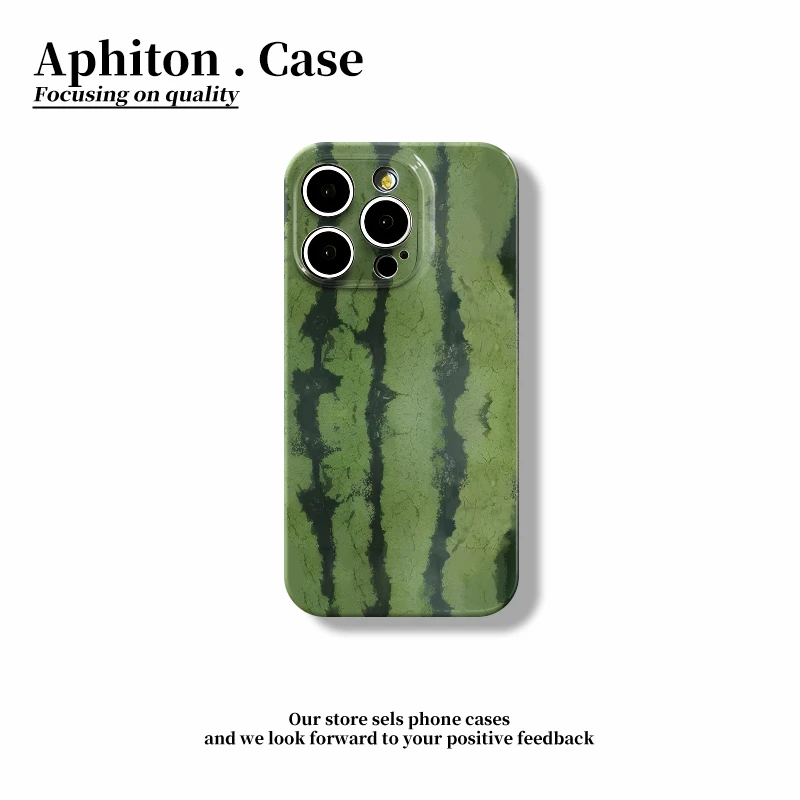 创意西瓜皮纹理适用苹果16pro菲林手机壳华为荣耀vivo小米15oppo