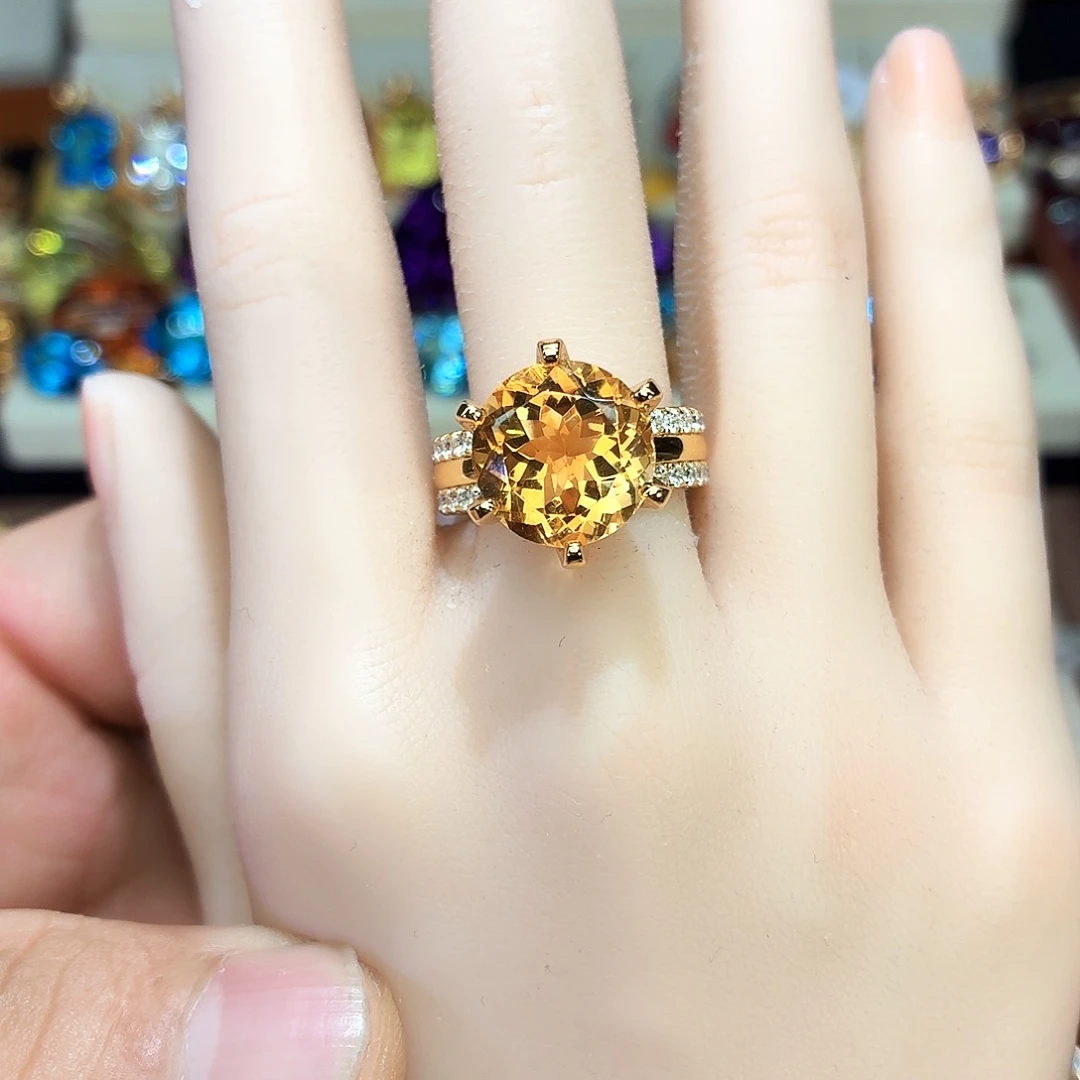 银S925镶嵌戒指水晶