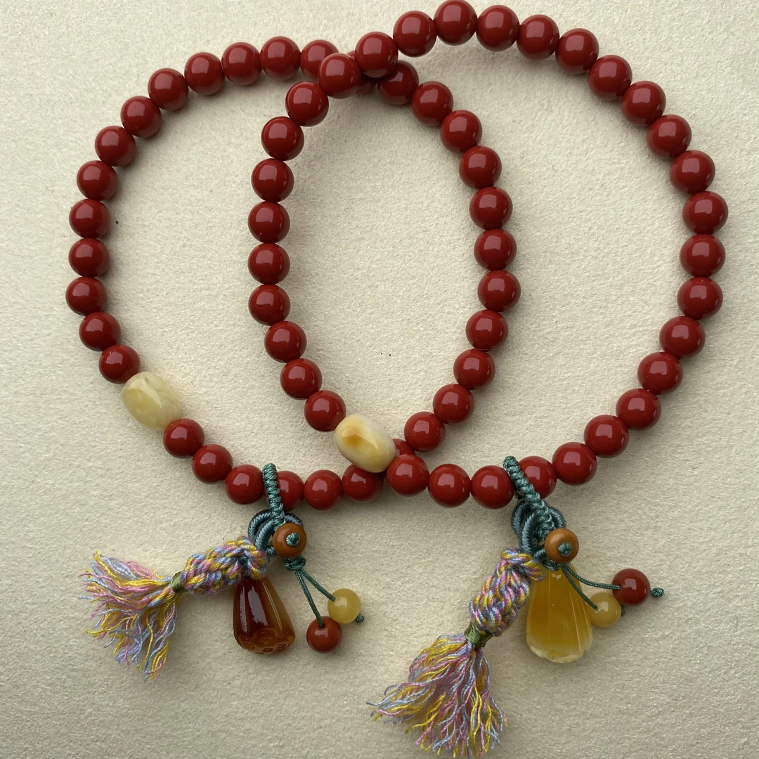 高品质超高含量朱砂单圈手链Z050配蜜蜡多样性发其一