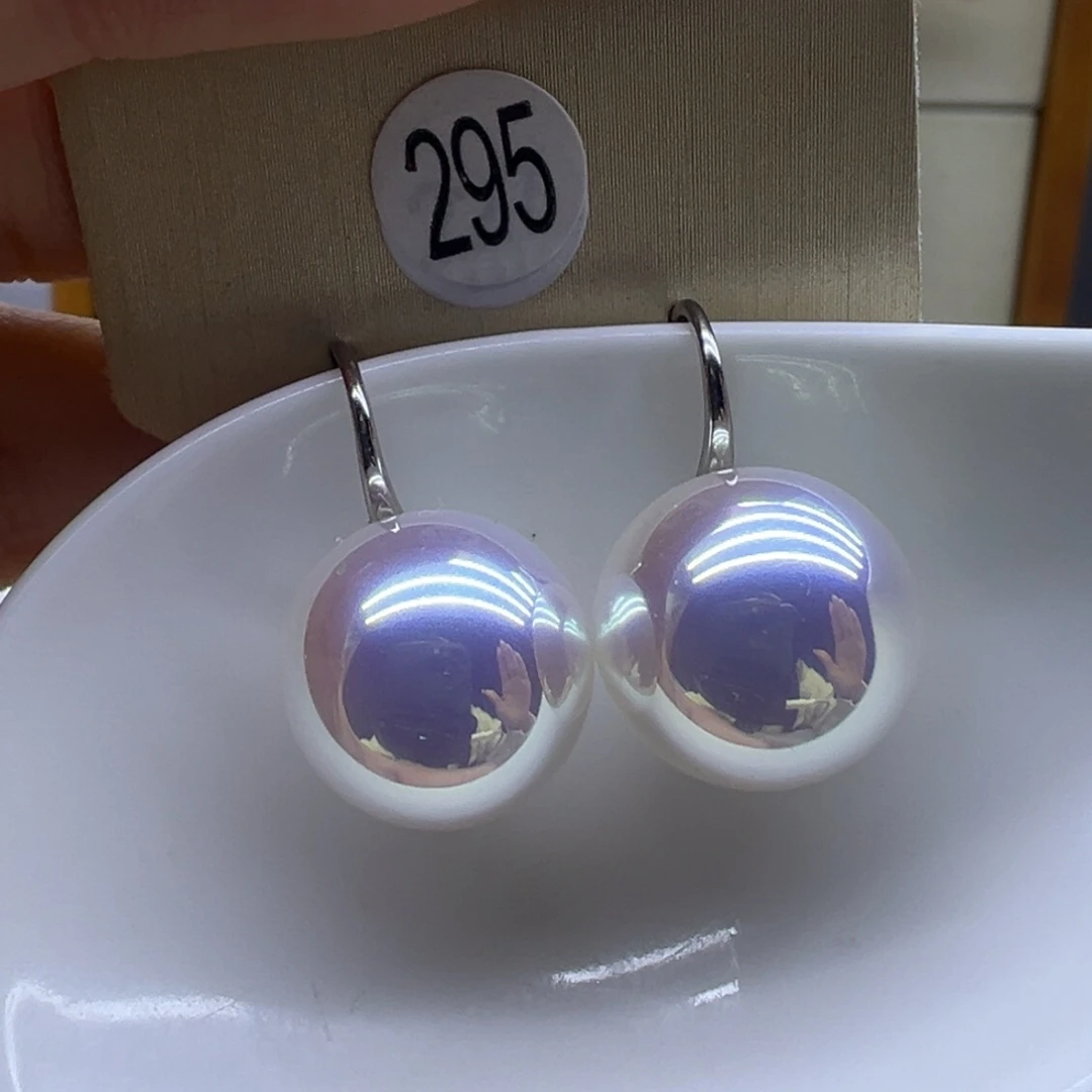 银S925镶嵌耳饰淡水珍珠