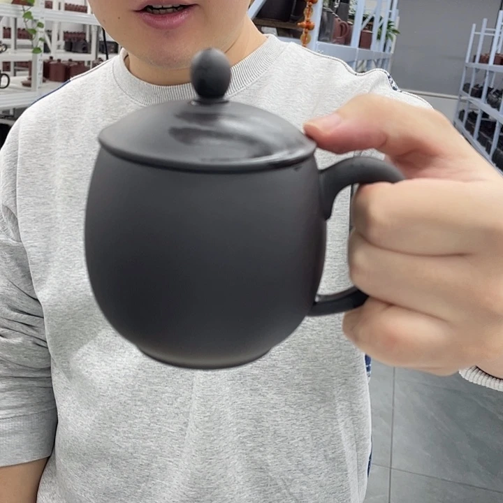 茶杯紫砂石黄小龙蛋盖杯