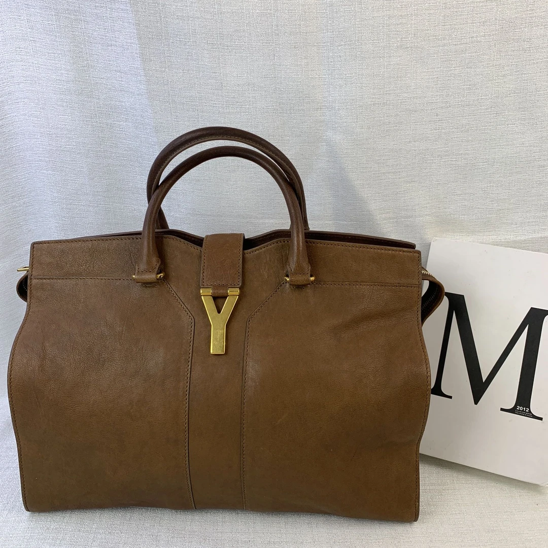 95新 YSL/圣罗兰 气质咖色手提/FYZH11601019/1019