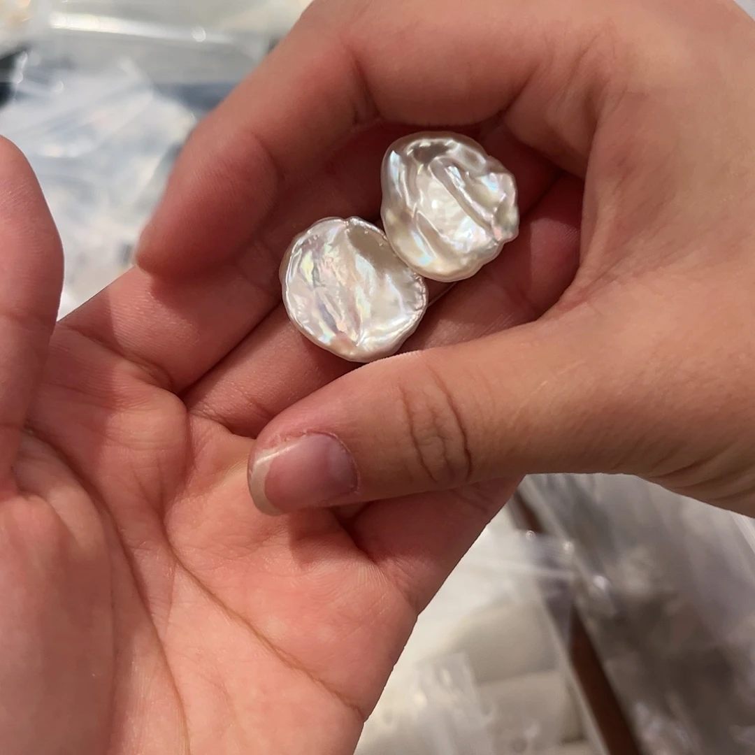 淡水珍珠耳饰银S925镶嵌