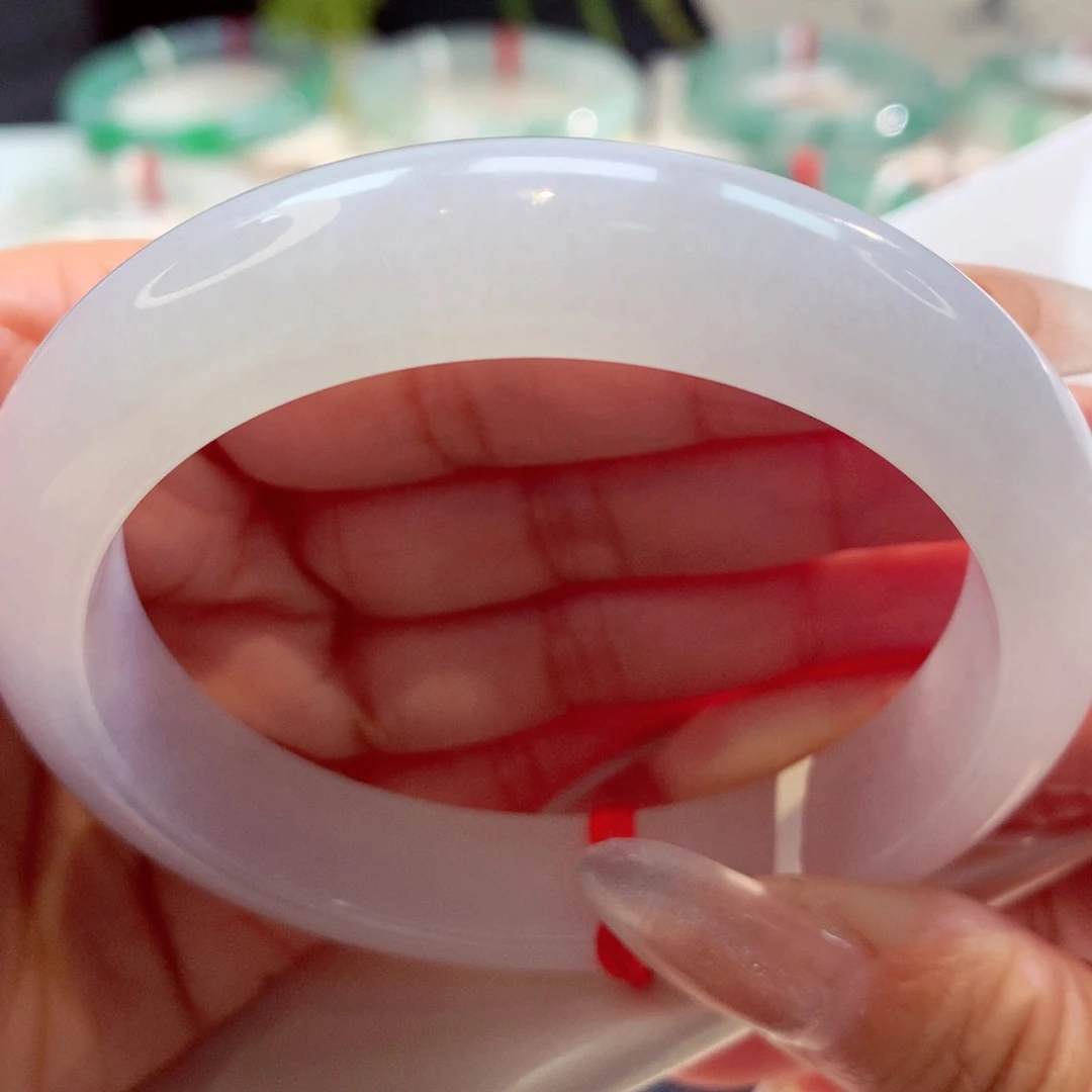 未镶嵌手镯翡翠58.8正圈经典白月光（3号）