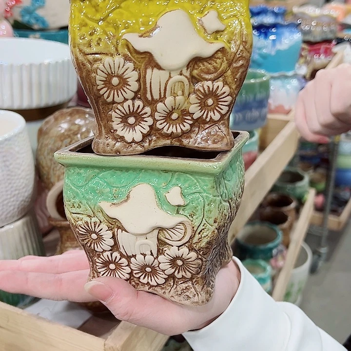 有孔，凑单福利满10元发货陶瓷多肉花盆！