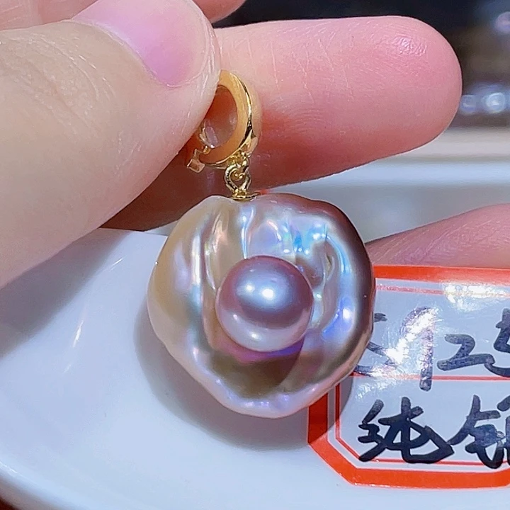 淡水珍珠银S925镶嵌颈饰