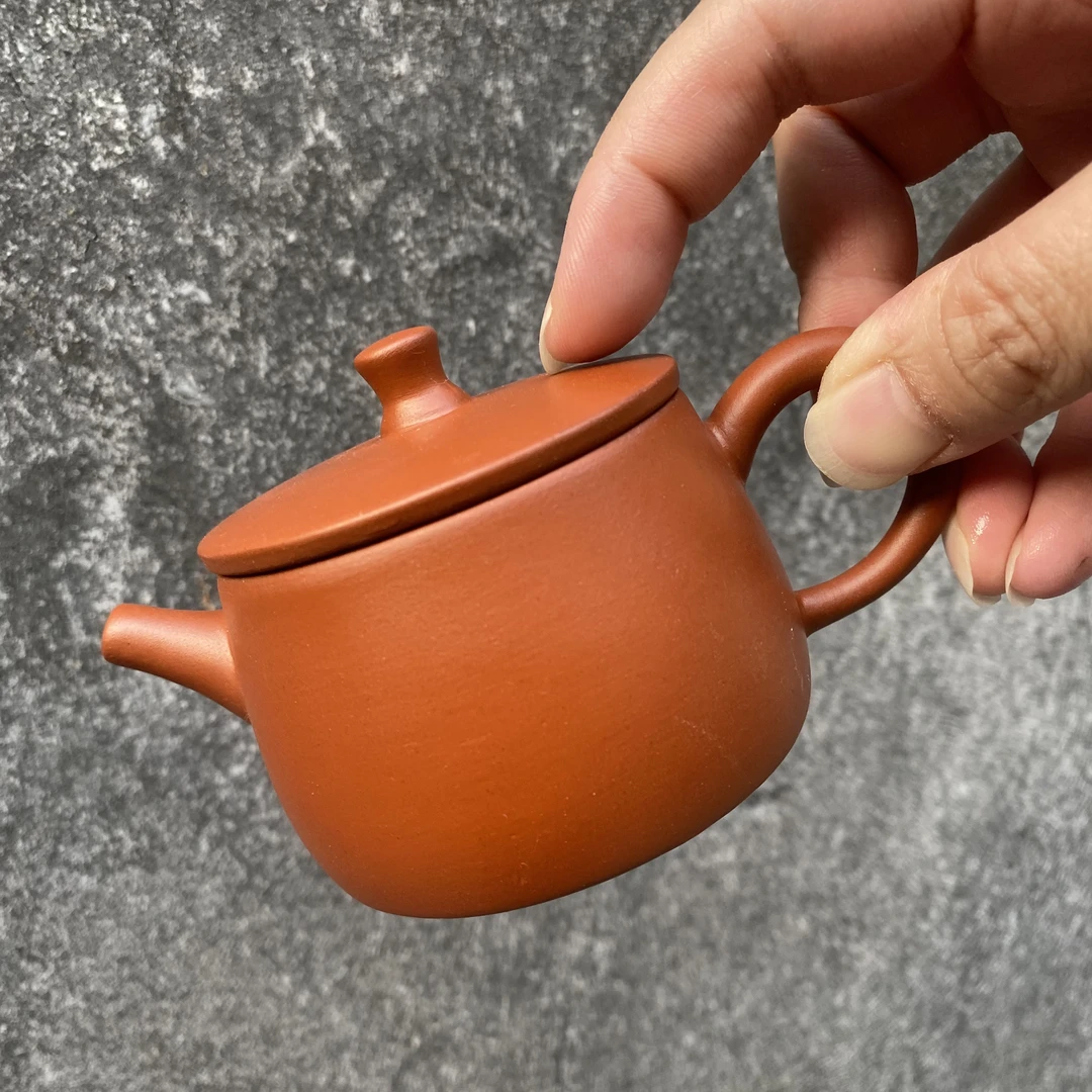 120毫升薄胎朱泥汉瓦壶梅花孔GY