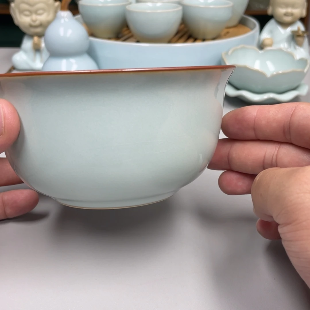 阿***旺瓷天青色碗瑕x2两支