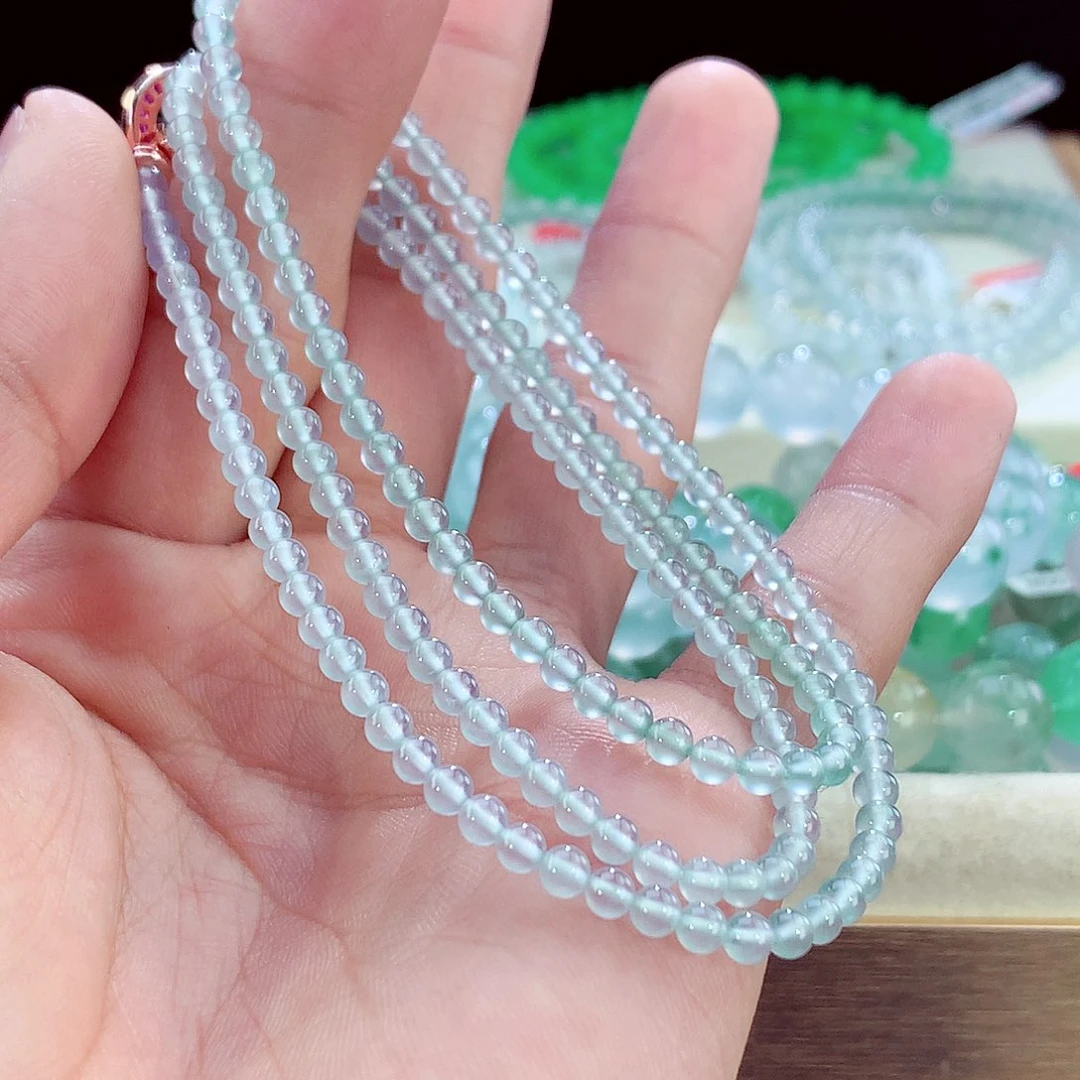 翡翠未镶嵌手链玻璃炸光项链