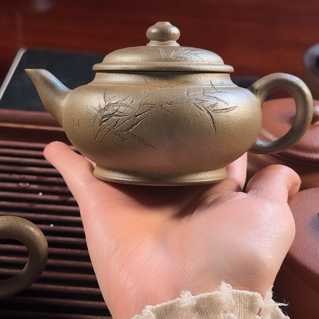 紫砂茶壶还原烧制黄朱泥古韵壶