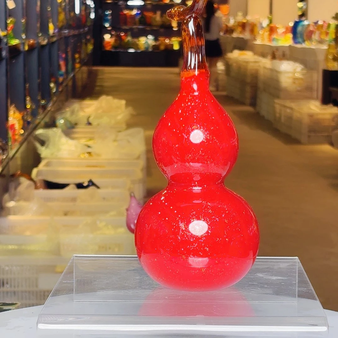 琉璃手工艺品琉璃塔和金莲花