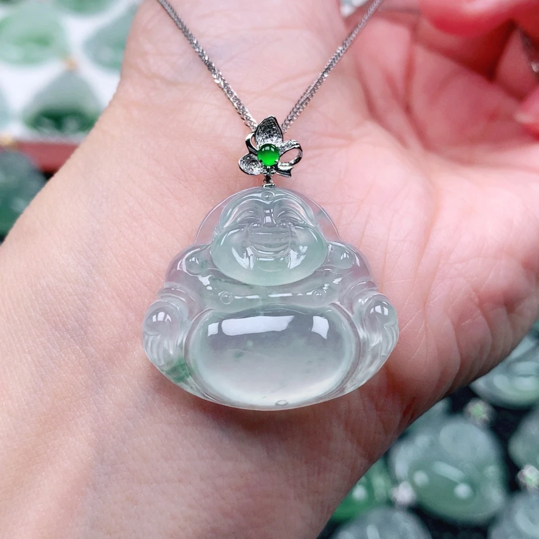 吊坠(不含链)18K金镶嵌翡翠