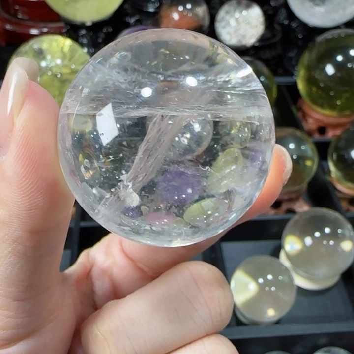 水晶天然水晶球A4未镶嵌天然4.3公分