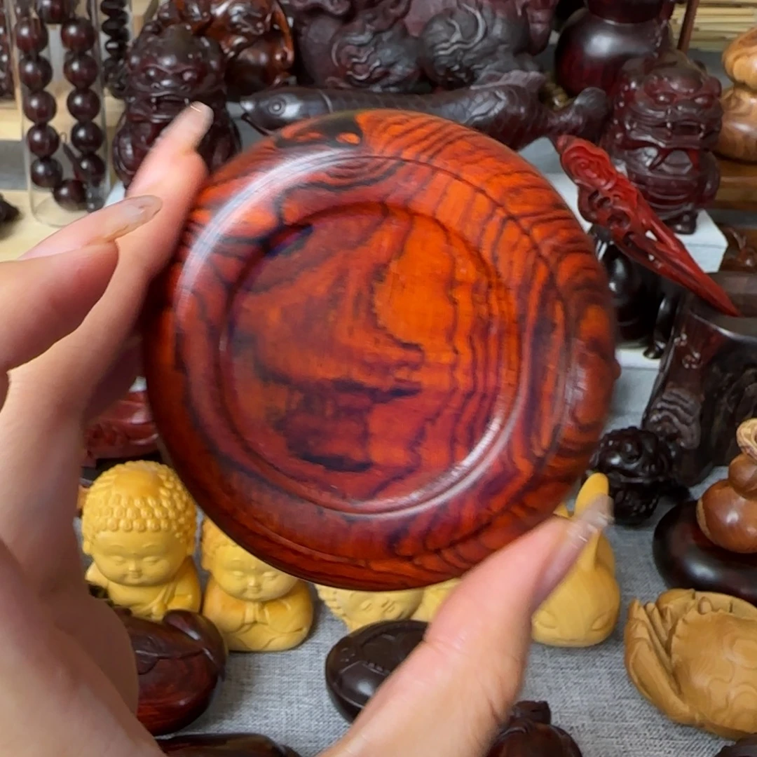 木微凹黄檀雕刻盘子摆件