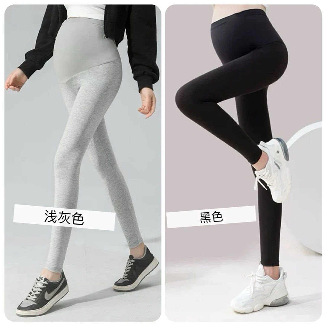 超舒服弹力大孕妇打底裤～夏大码显瘦外穿不勒肚子高腰瑜伽薄款