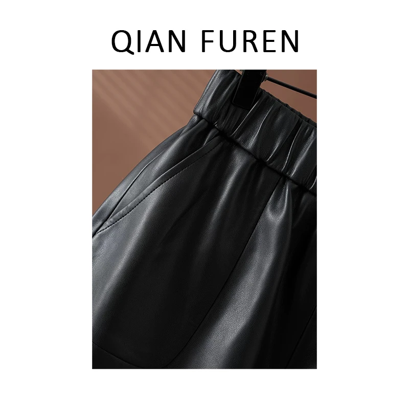 【蛋白花苞裤】秋冬蛋白PU短裤松紧腰