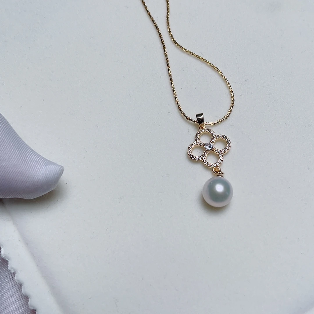 银S925镶嵌淡水珍珠耳饰