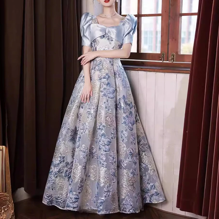 晚礼服女2025新款主持人轻奢小众法式毕业宴会成人礼礼服连衣裙女