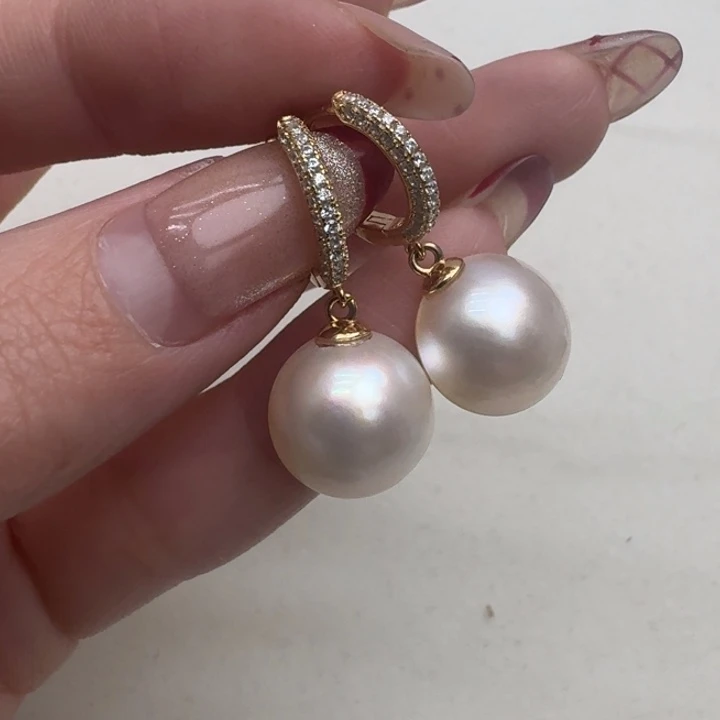 拼合珍珠（马贝珠）耳饰银S925镶嵌