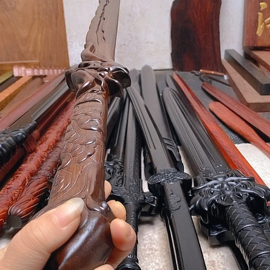 黑檀木木一米黑金古刀