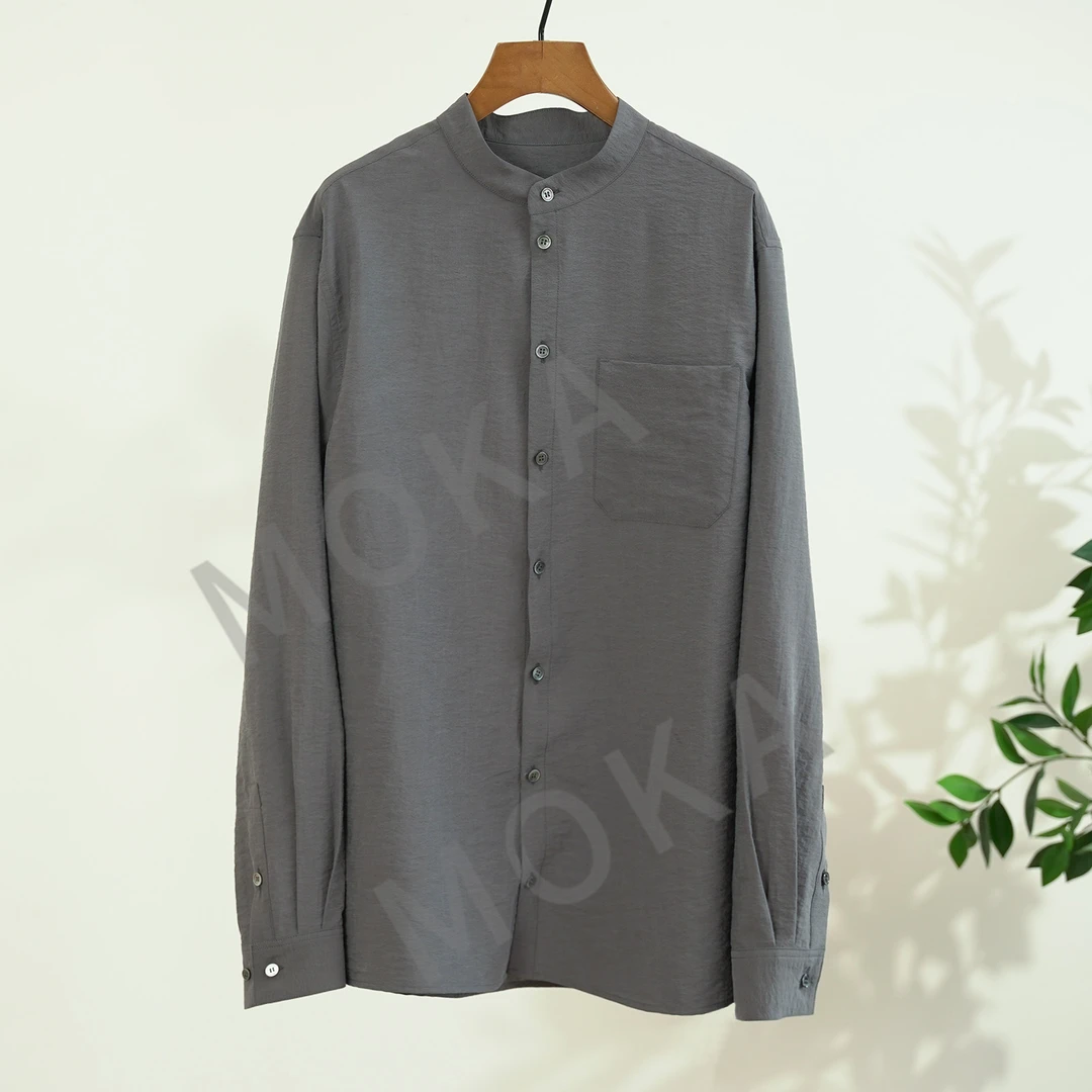 特级干丝桑蚕丝休闲日常凉爽轻盈dry silk男士衬衫（241049）