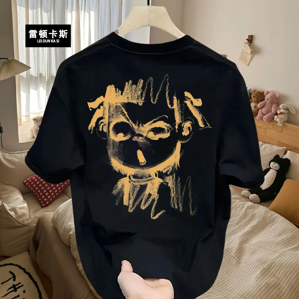 雷顿卡斯国风重磅纯棉短袖T恤青年男女款夏季潮牌哪吒之魔童闹海