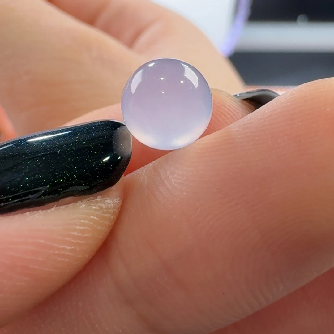 翡翠手链未镶嵌高冰玻粉紫单珠卡8 福利！