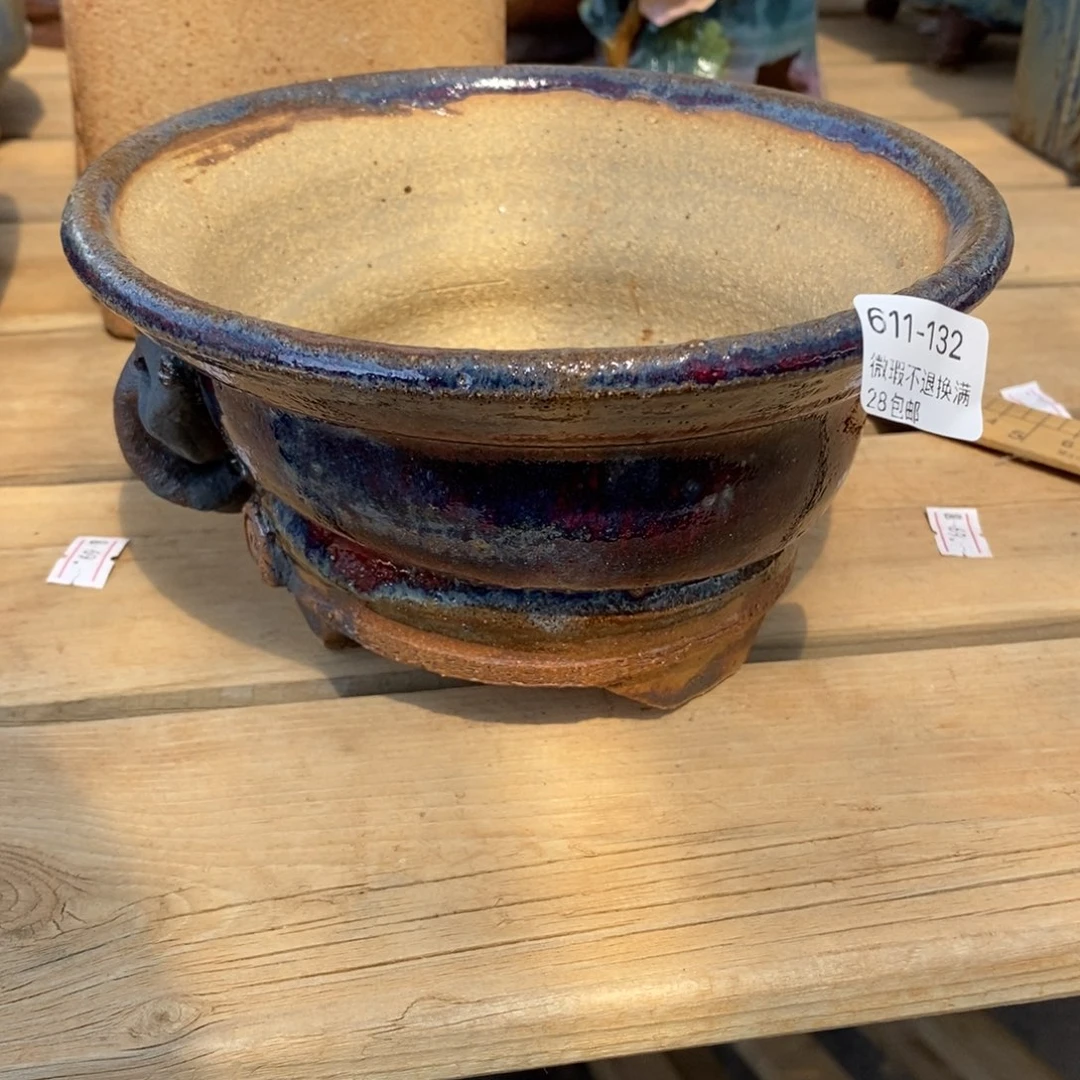 132号多肉盆口径16红青铜盆