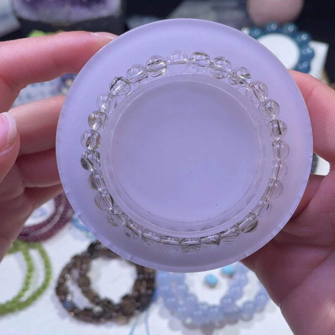 未镶嵌手链水晶玻璃体绿碧发6+