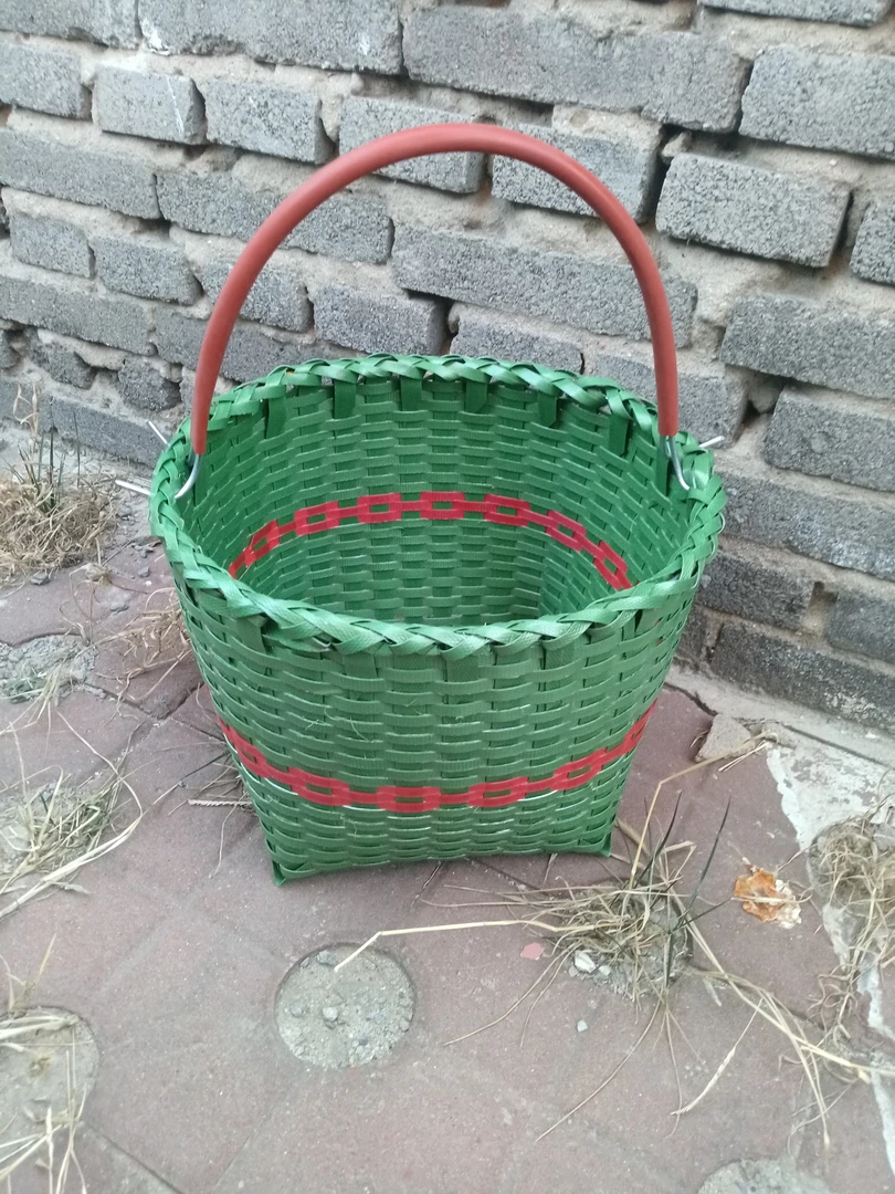 纯手工编织手提篮子购物篮耐用农村老式菜篮子鸡蛋篮收纳篮圆形篮