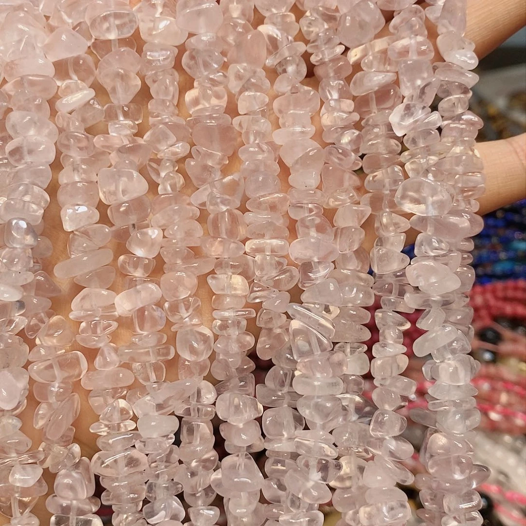 玛瑙/玉髓散珠天然马粉水晶碎碎绕手4圈