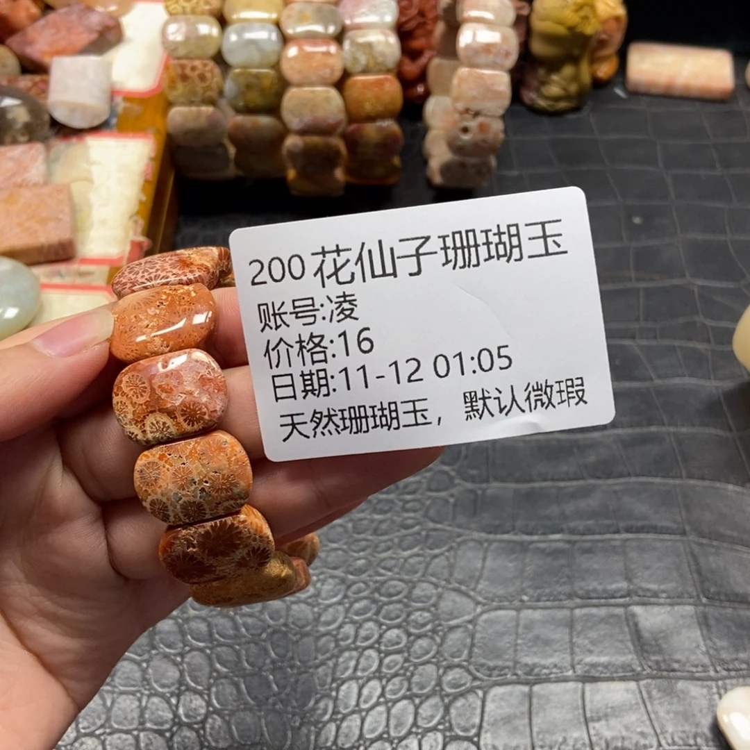凌***硅化珊瑚（珊瑚玉）未镶嵌珠宝半成品200