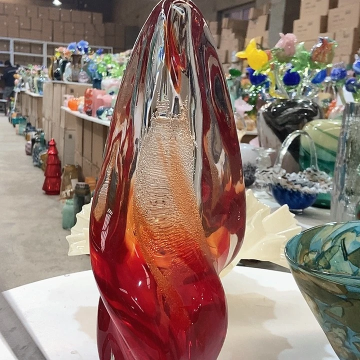 琉璃琉璃花瓶高39口15