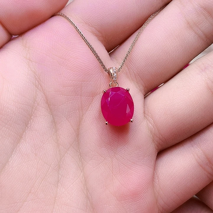 颈饰红宝石银S925镶嵌