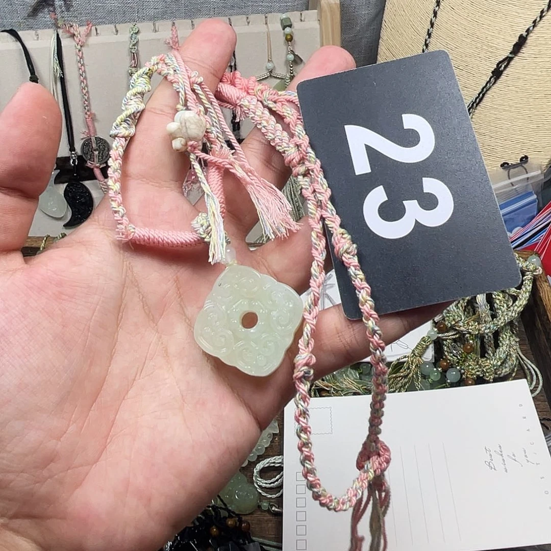 蛇纹石玉合金颈饰