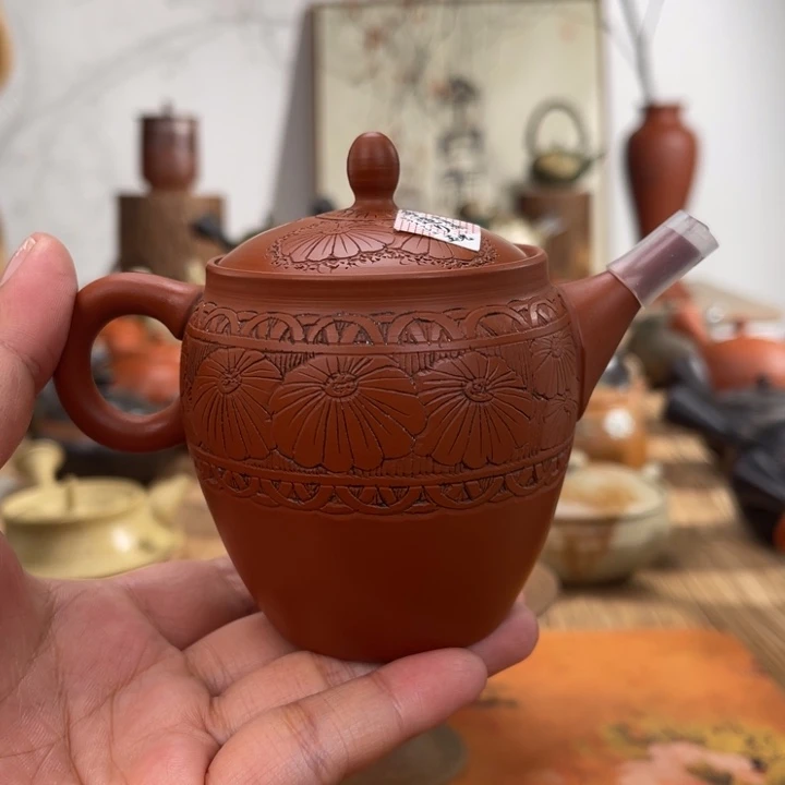 常滑玉光昭刻茶壶
