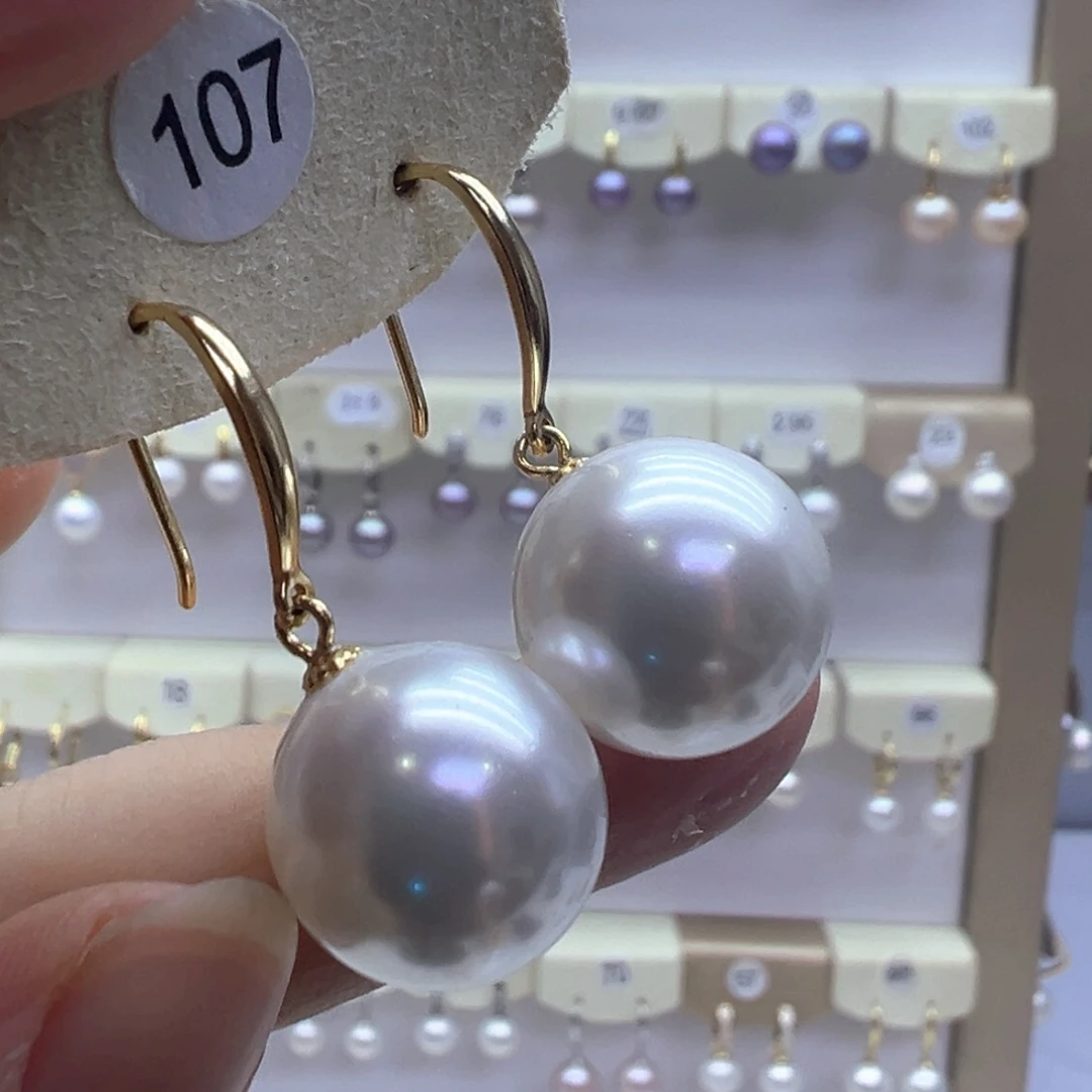 银S925镶嵌淡水珍珠耳饰