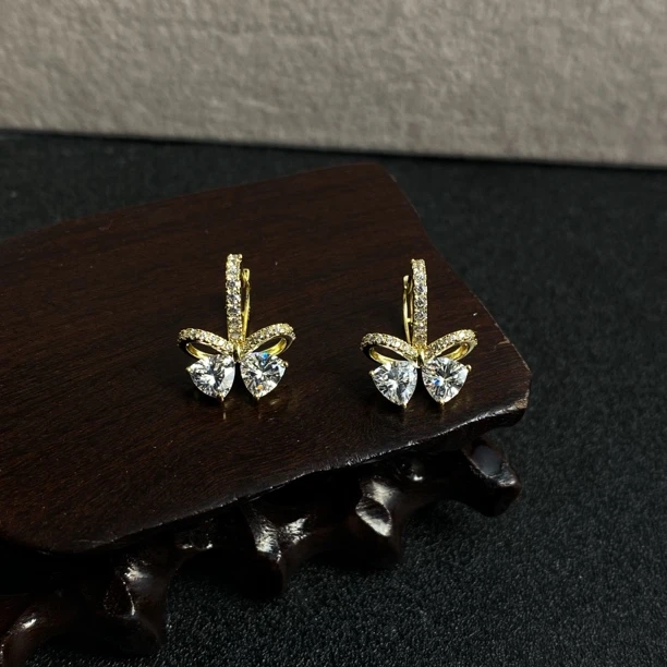 925银耳饰 小清新简约轻奢通勤蝴蝶结耳扣3116408