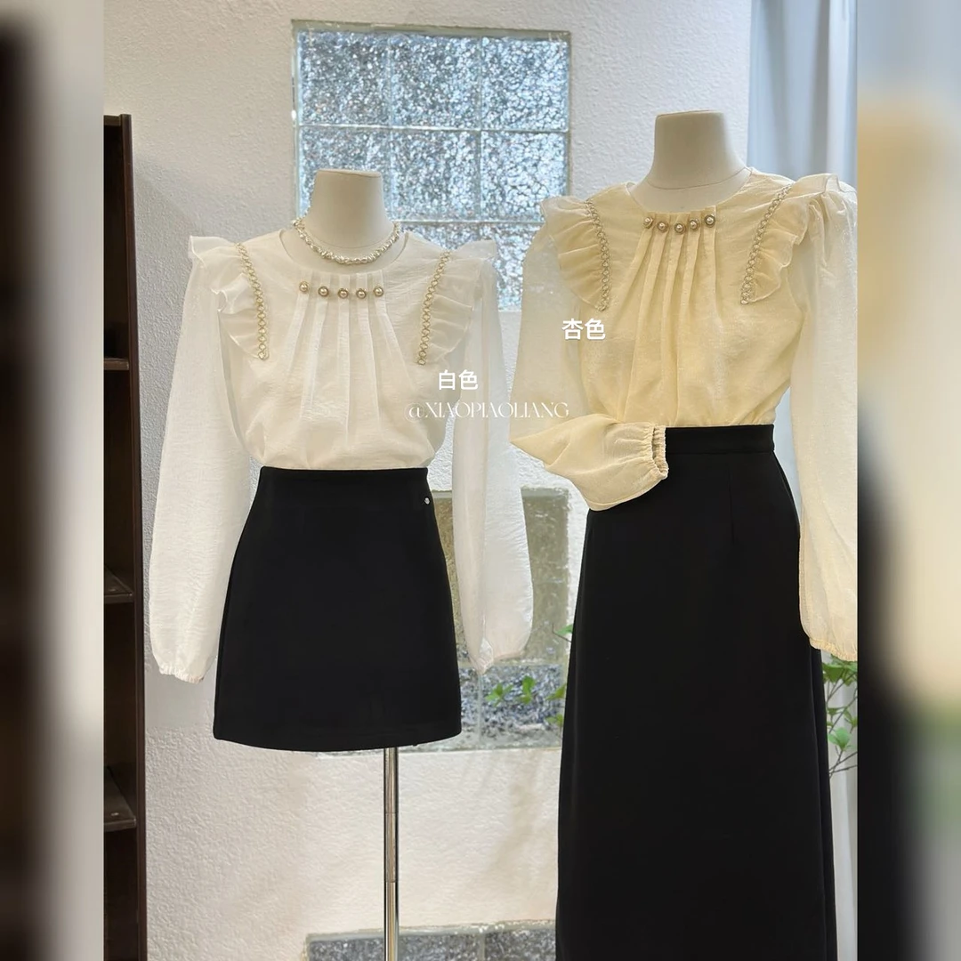 新款法式高级感设计气质别致甜美减龄百搭衬衫女7252#0.15 lg