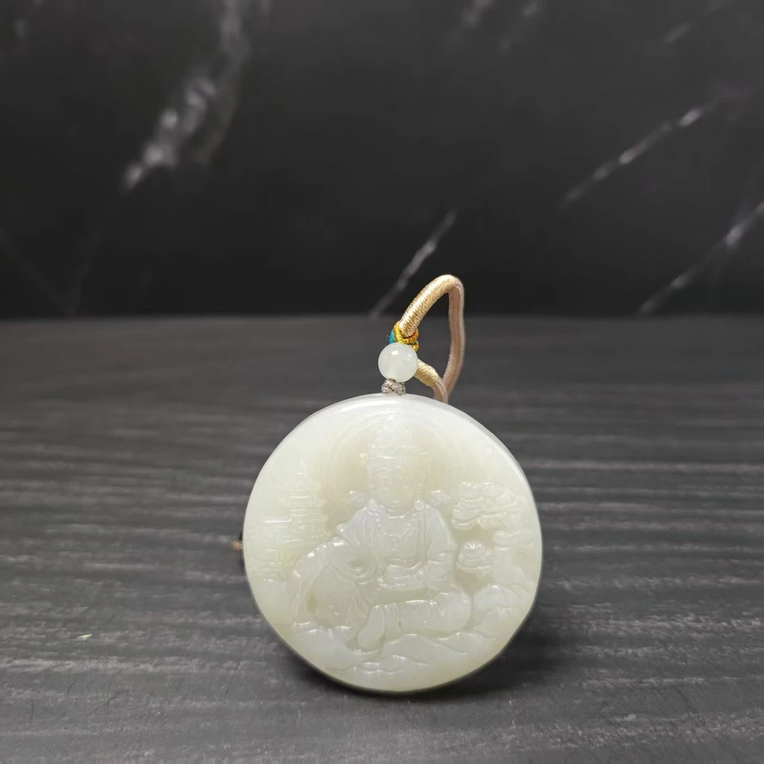 Z和田玉山水观音吊坠3588