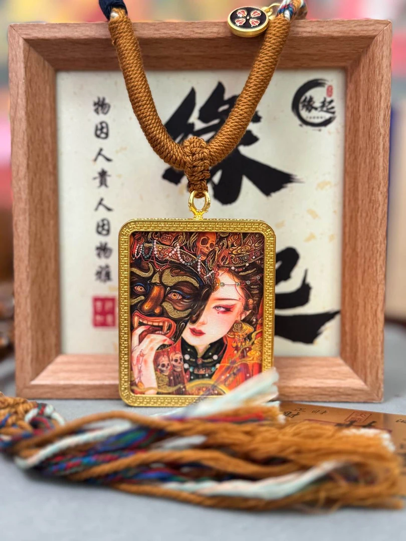 唐卡扎基拉姆黄财五爷小九手绘描金