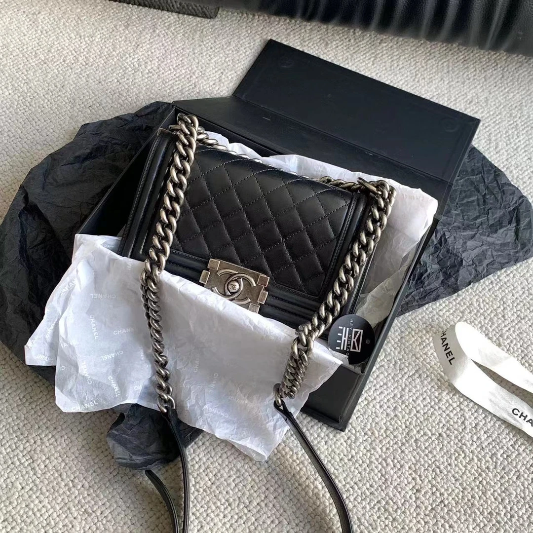 95新 Chanel/香奈儿 黑银小号leboy包 20cm 15058543