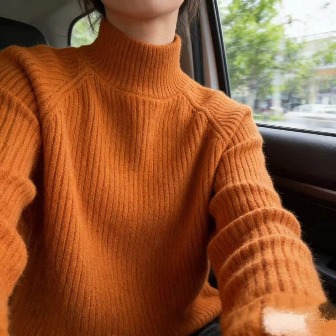 /2370/【坑条】 女款上衣高领坑条打底衫厚款羊毛衫