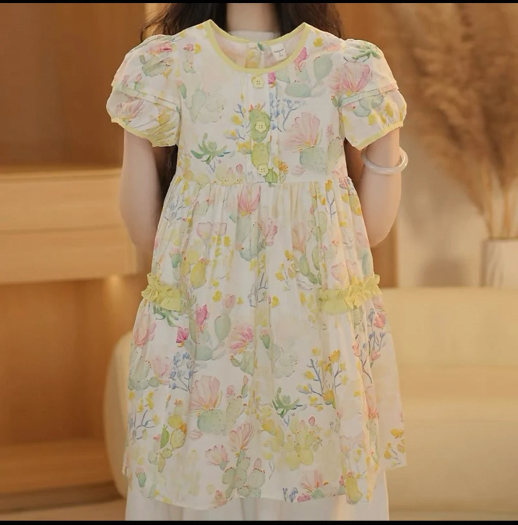 女童背心连衣裙夏季2025新款儿童洋气无袖裙子中大童夏装公主长裙