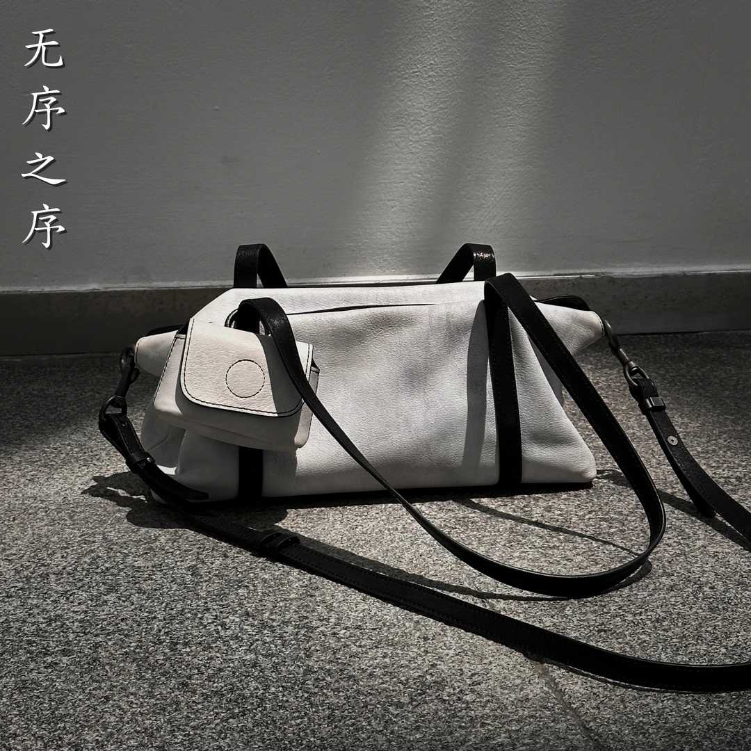 【无序之序】原创小众设计潮流时尚休闲百塔女生斜挎经典简约真皮包