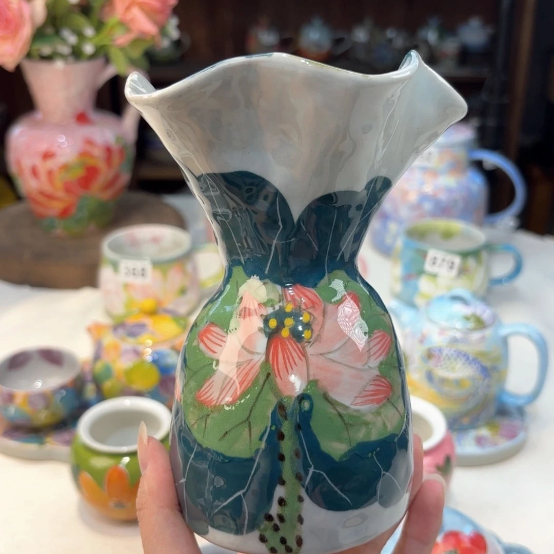 景德镇手绘高温釉下彩陶瓷茶具