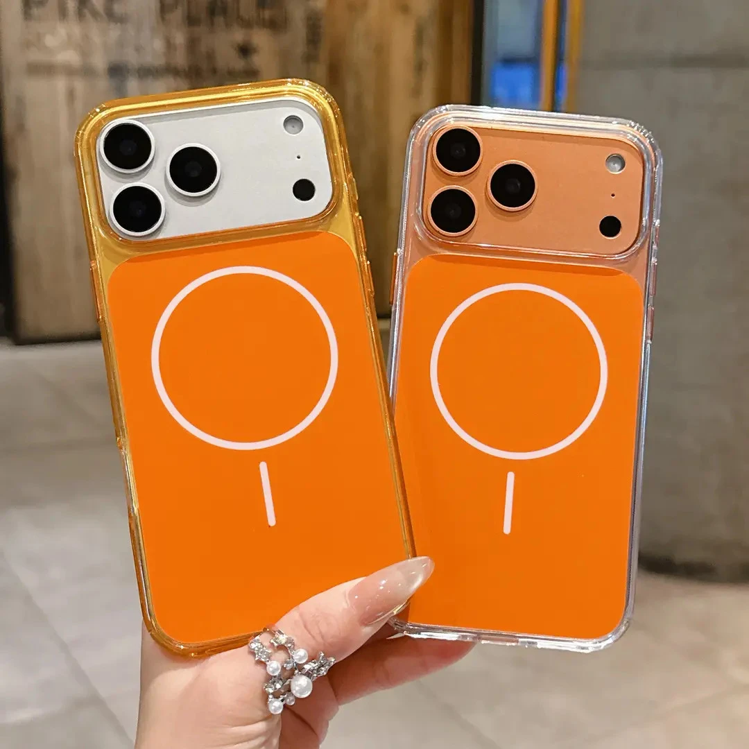 新款创意简约透明简约适用17promax磁吸手机壳16pro全包15pro防摔